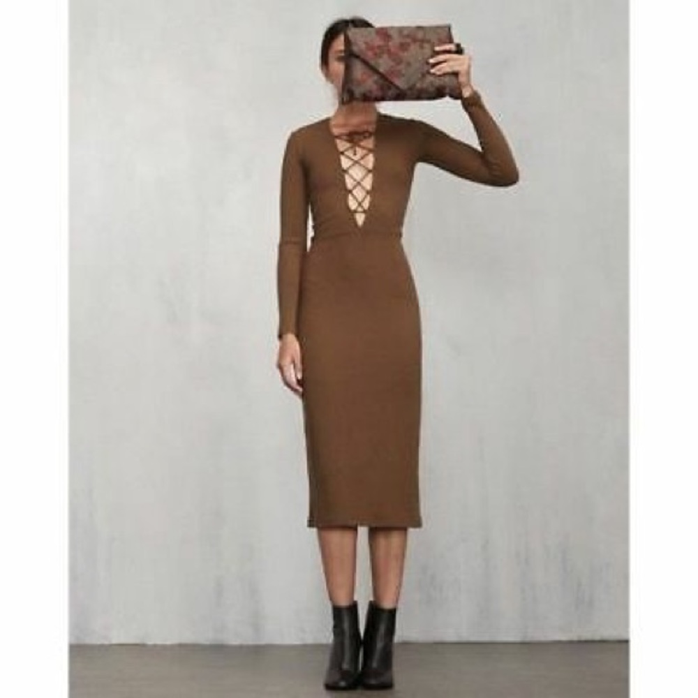 Reformation Edison dress in cocoa NWT